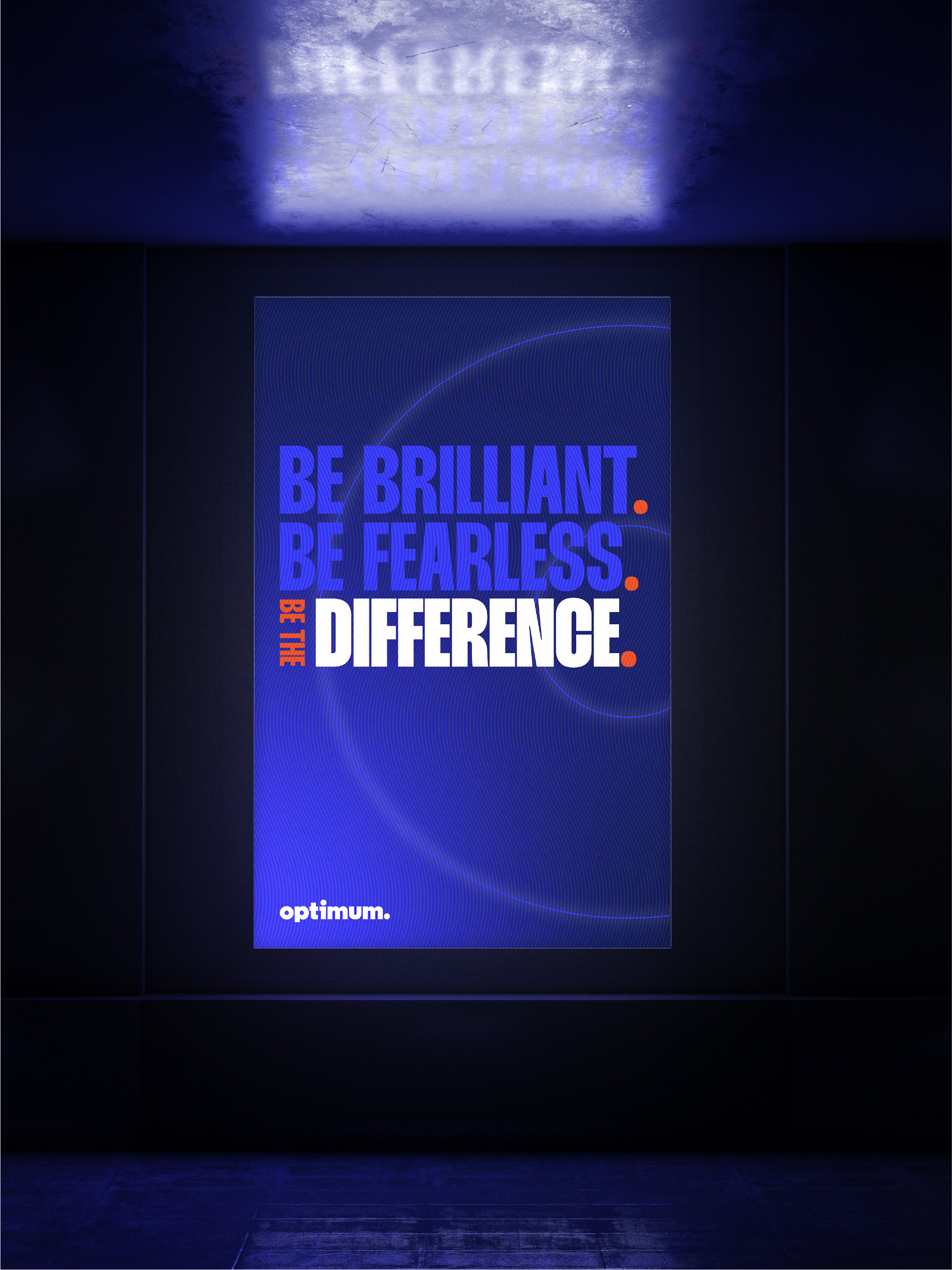 Optimum 'Difference' poster on a digital screen